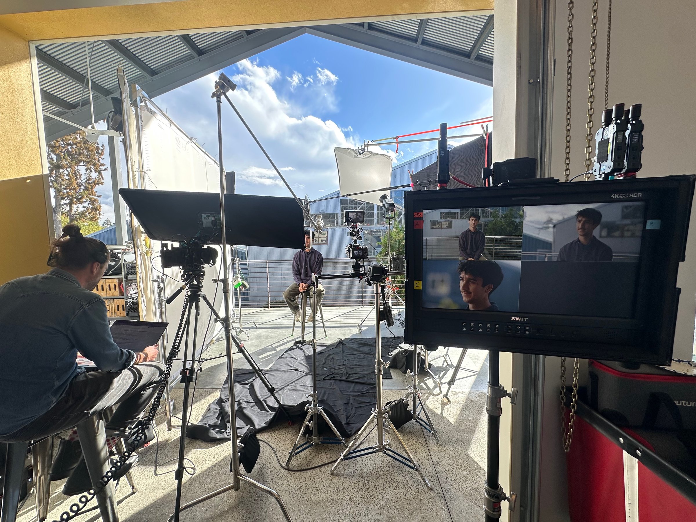We execute a three-camera interview series for a European client